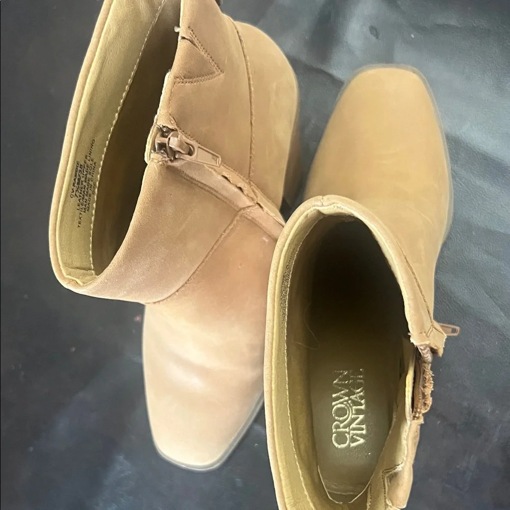 Crown Vintage‎ Tan Platform Ankle Boots